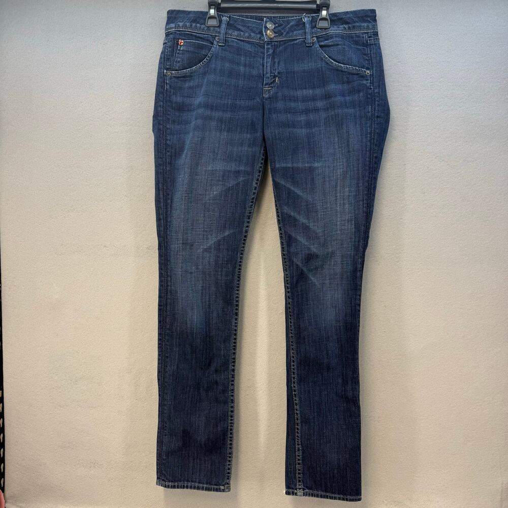 Hudson Jeans Collin Women's 30 Dark Blue Straight Leg Mid Rise Fit